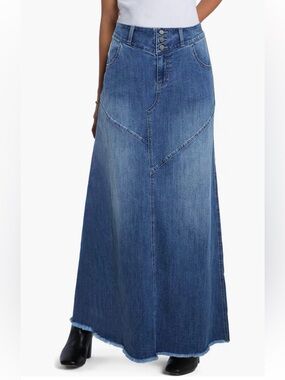 Wash Lab Denim Pieced SZ 26 Denim Maxi Skirt - Vintage Blue